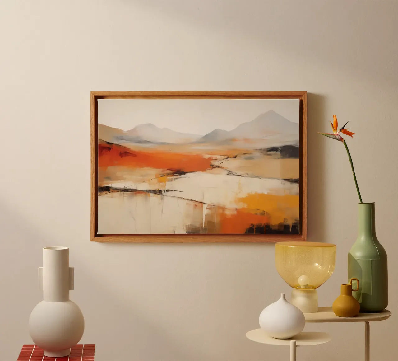 Paese delle colline tela con Cornice a cassetta da Imagine