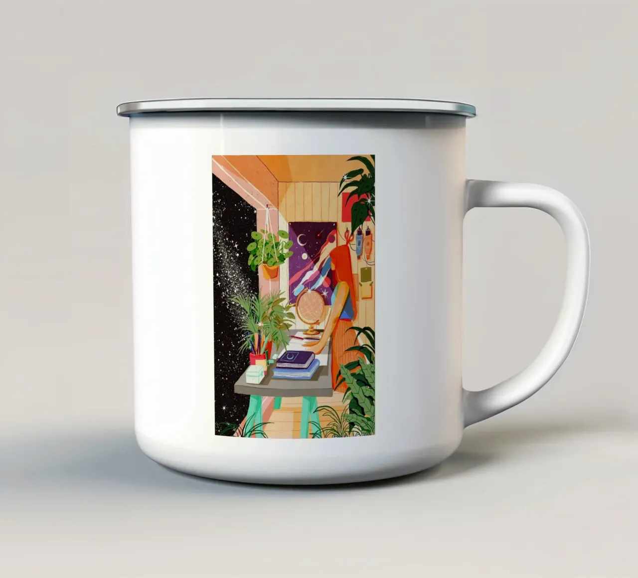 guardando la stella tazza in smalto da John C Labut