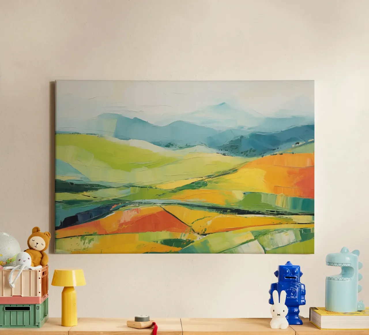 Paese delle colline tela con Cornice a cassetta da Imagine