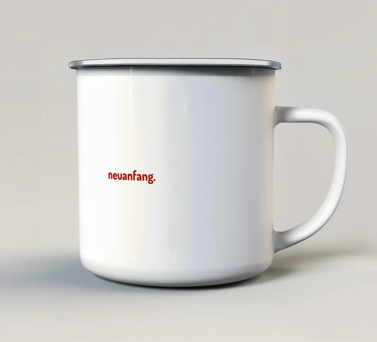 neuanfang enamel mug by be.