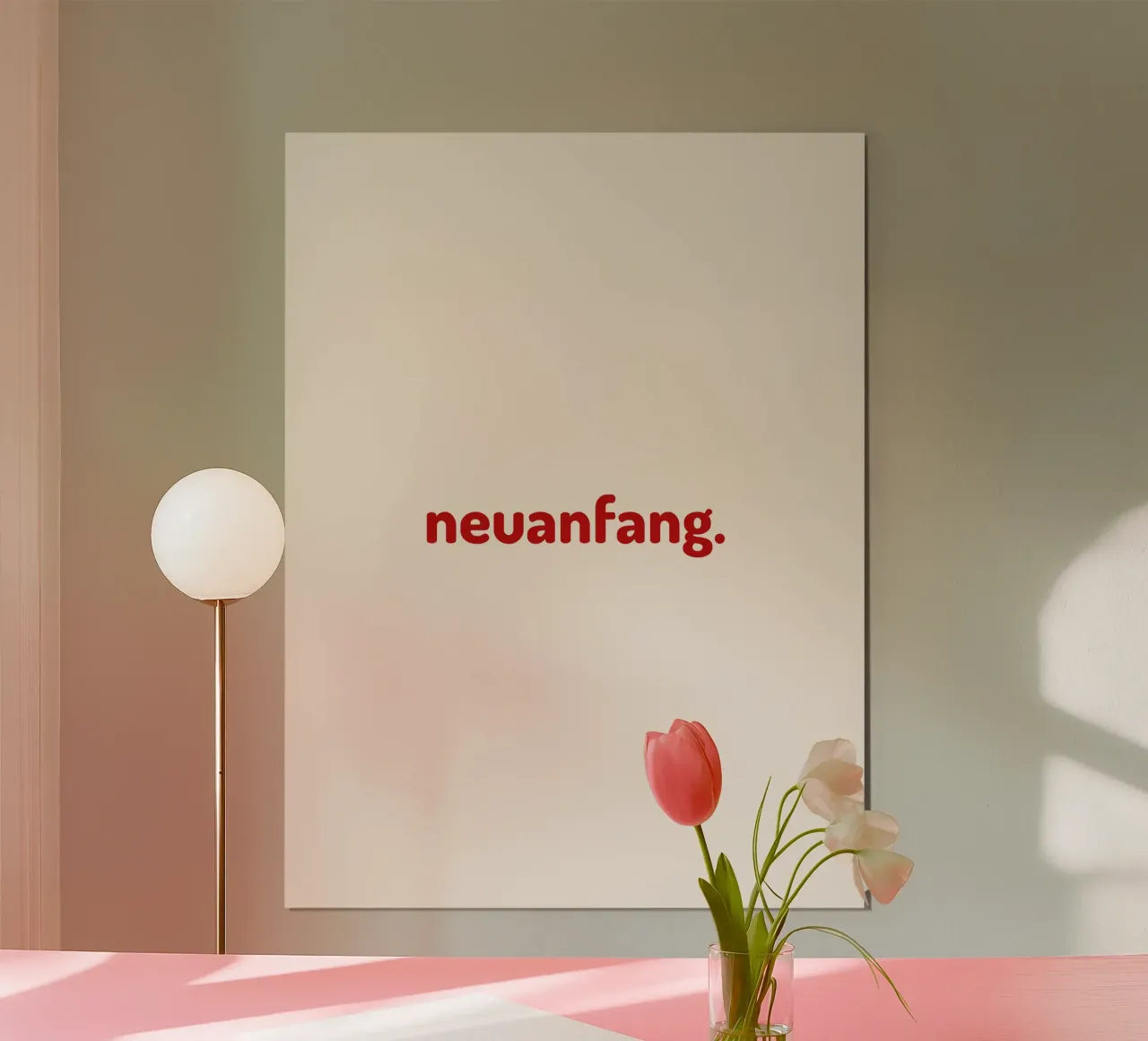 neuanfang poster con telaio in legno da be.