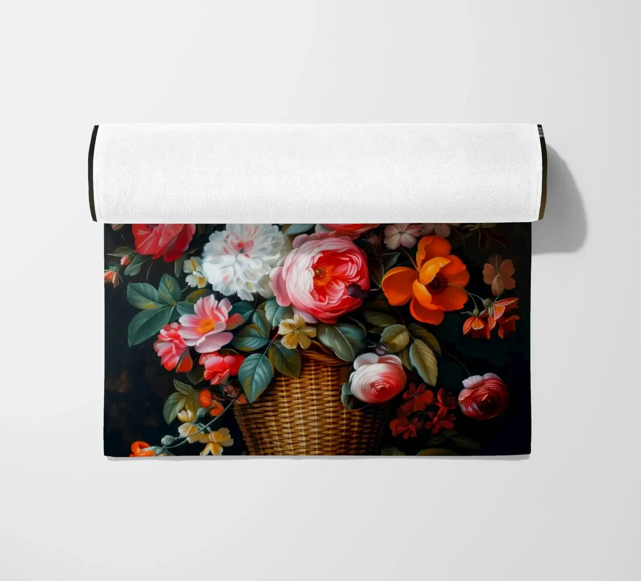 Un bodegón con flores toalla de playa de Imagine