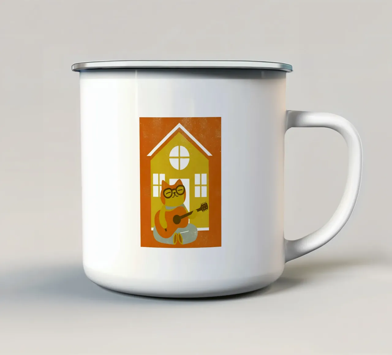 Chitarra Gatto tazza in smalto da THE LATEST SHOP