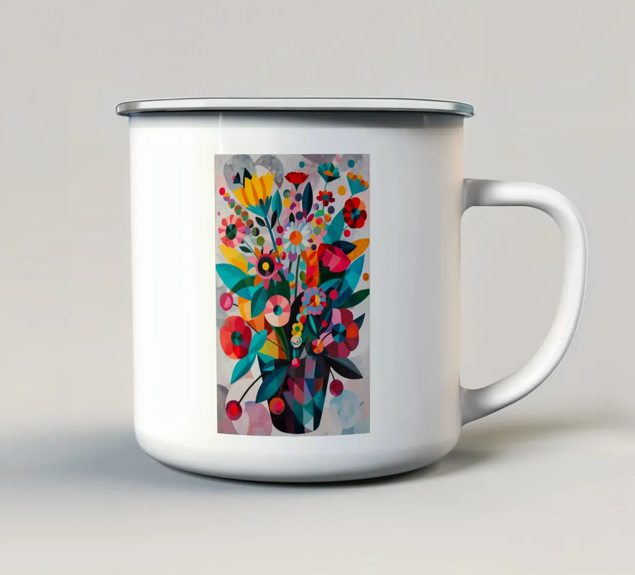 Fiori colorati tazza in smalto da Imagine