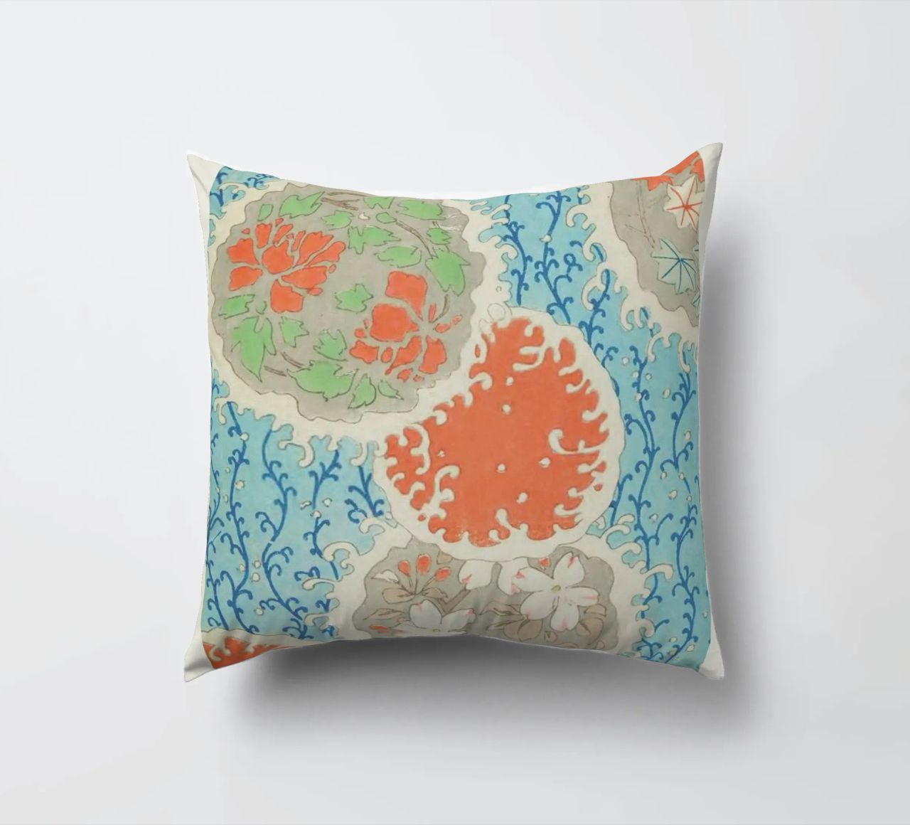 Shin-Bijutsukai - Float decorative cushion by Vintage by JUNIQE