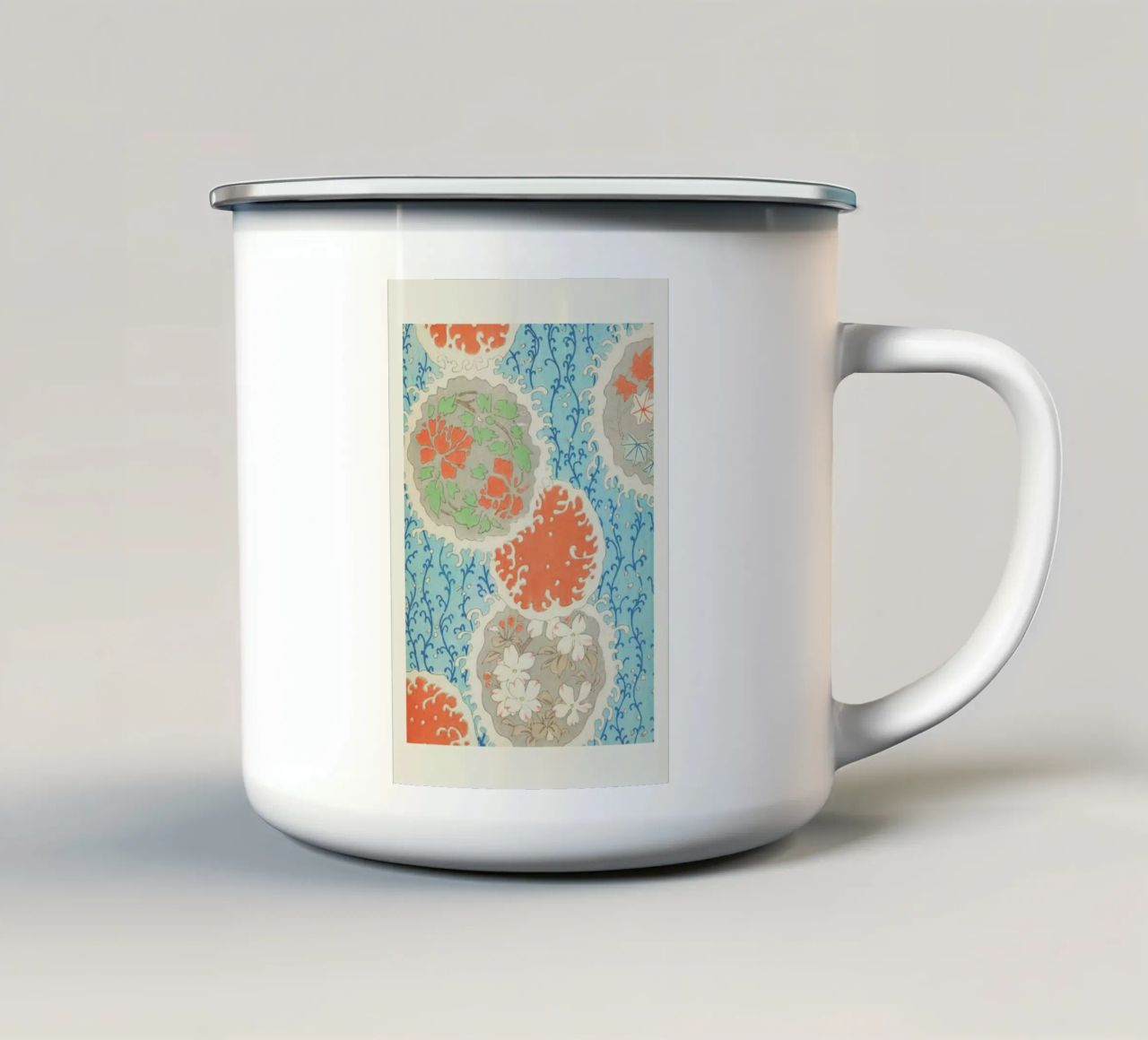 Shin-Bijutsukai - Float taza de esmalte de Vintage by JUNIQE