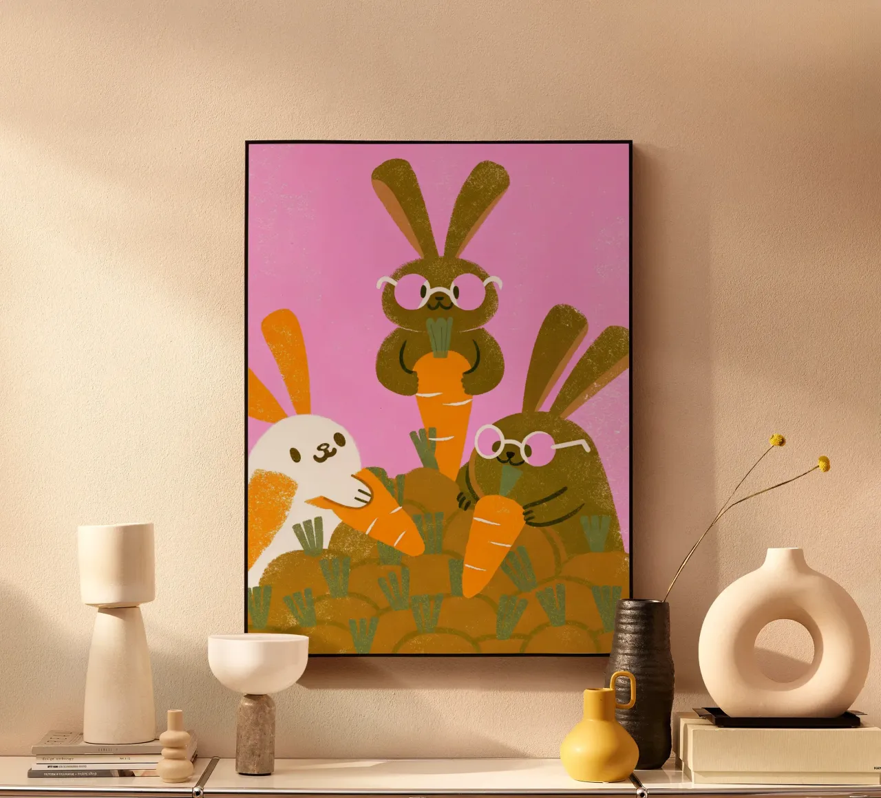 Rabbit Eating Carrots forex plate by THE LATEST SHOP