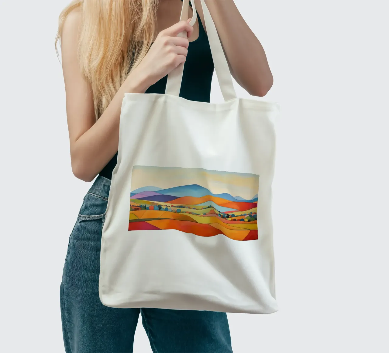Paesaggio colorato borsa in juta da Imagine
