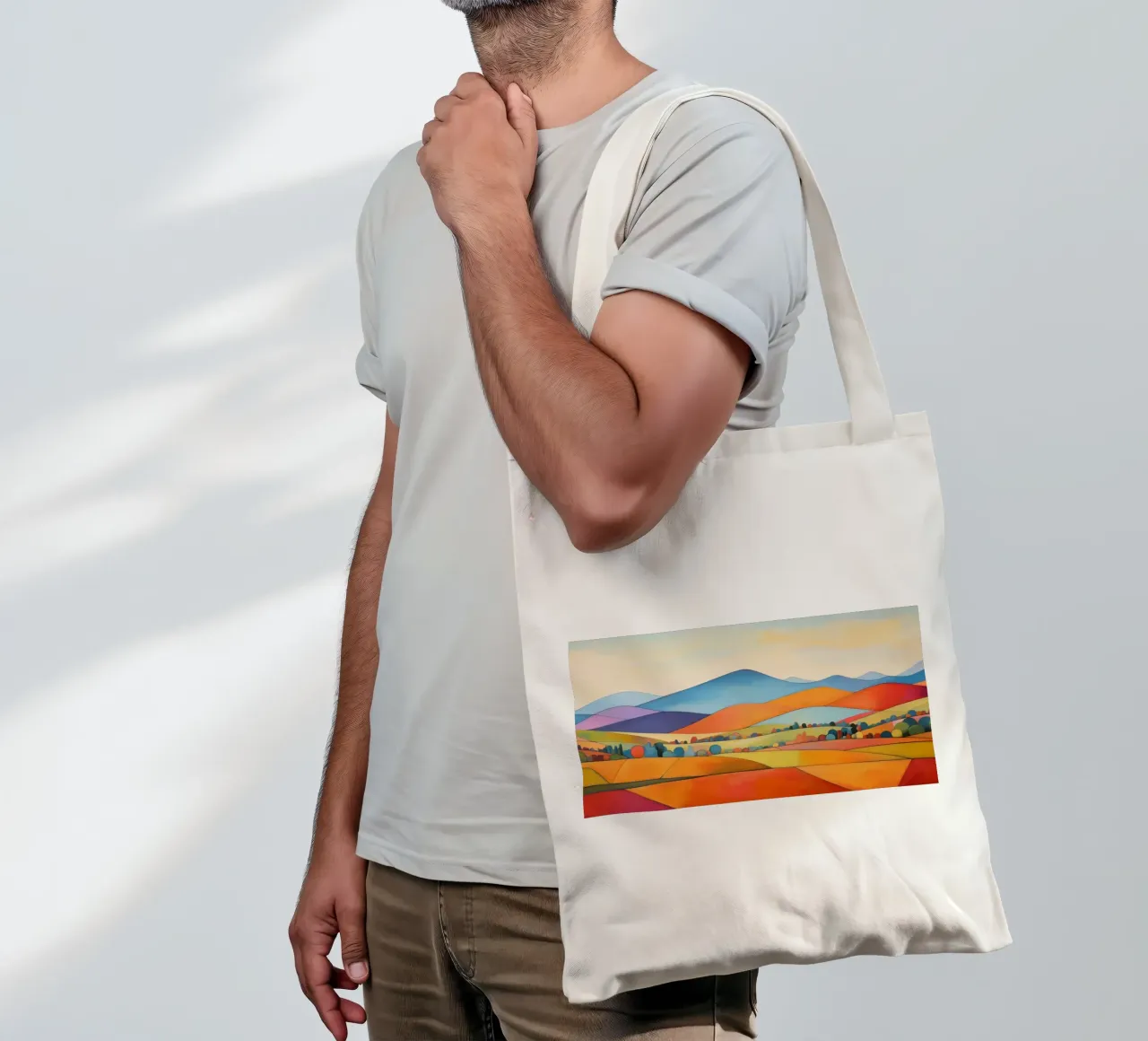 Paesaggio colorato borsa in juta da Imagine