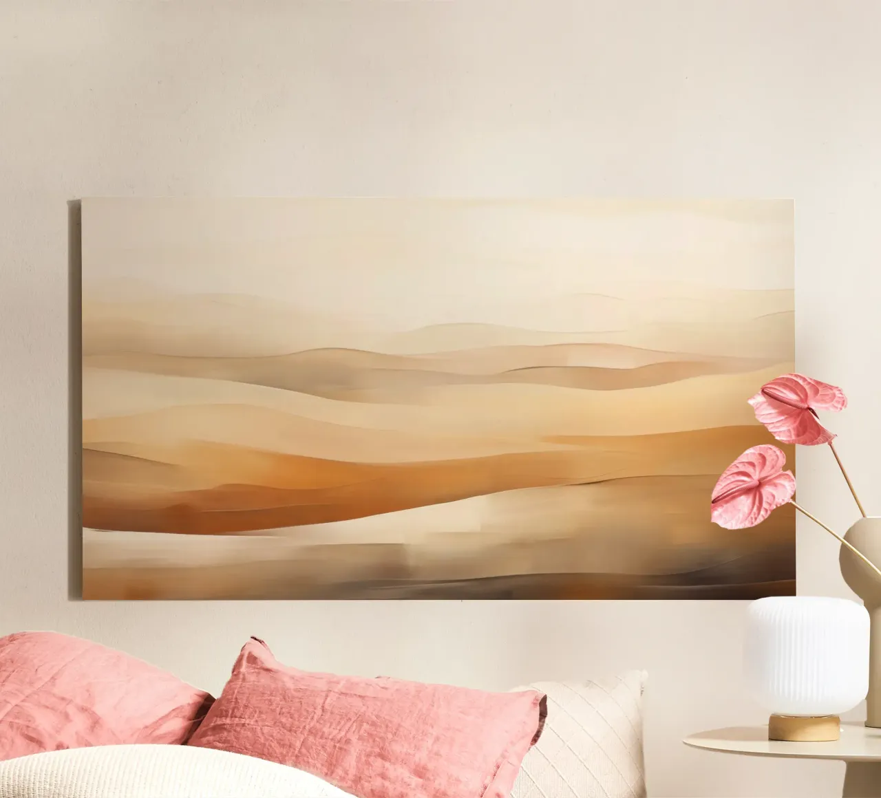 Abstract landschap canvas met Baklijst van Imagine
