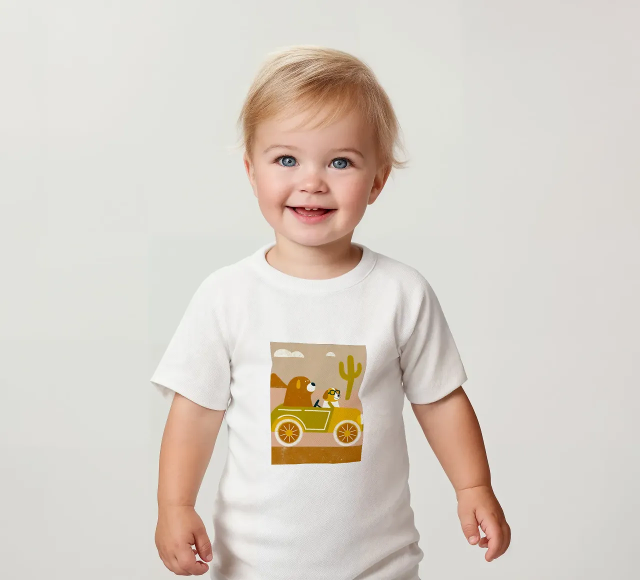 Auto con orso e cane maglietta neonato da THE LATEST SHOP
