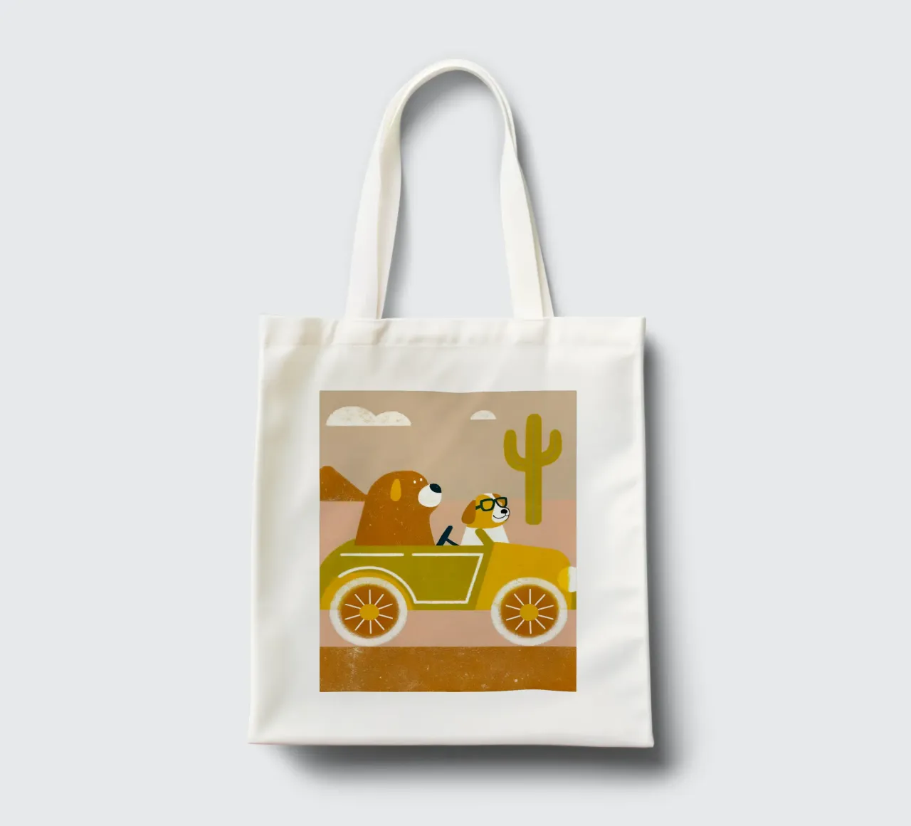 Auto con orso e cane borsa in juta da THE LATEST SHOP