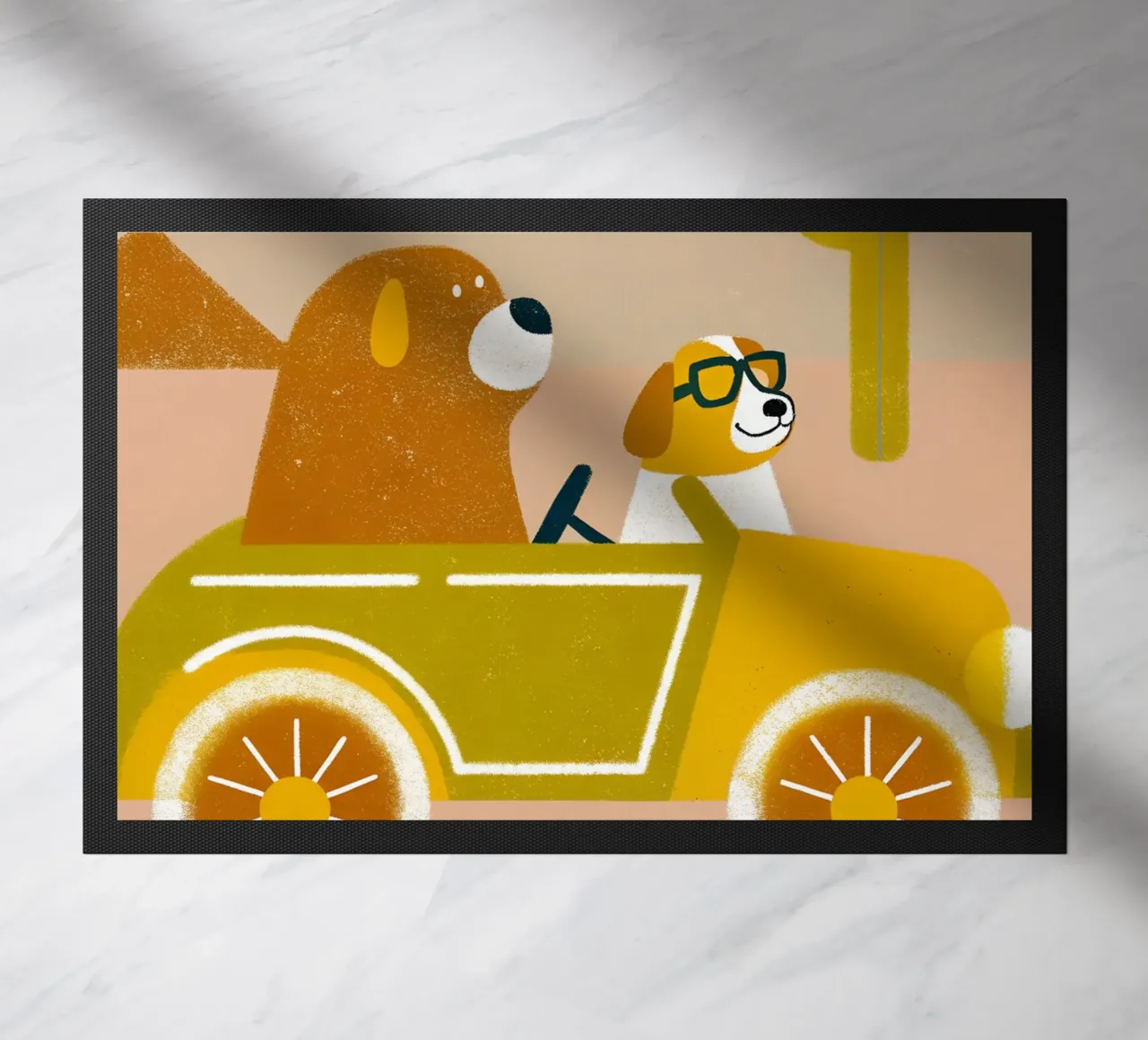 Auto con orso e cane zerbino da THE LATEST SHOP