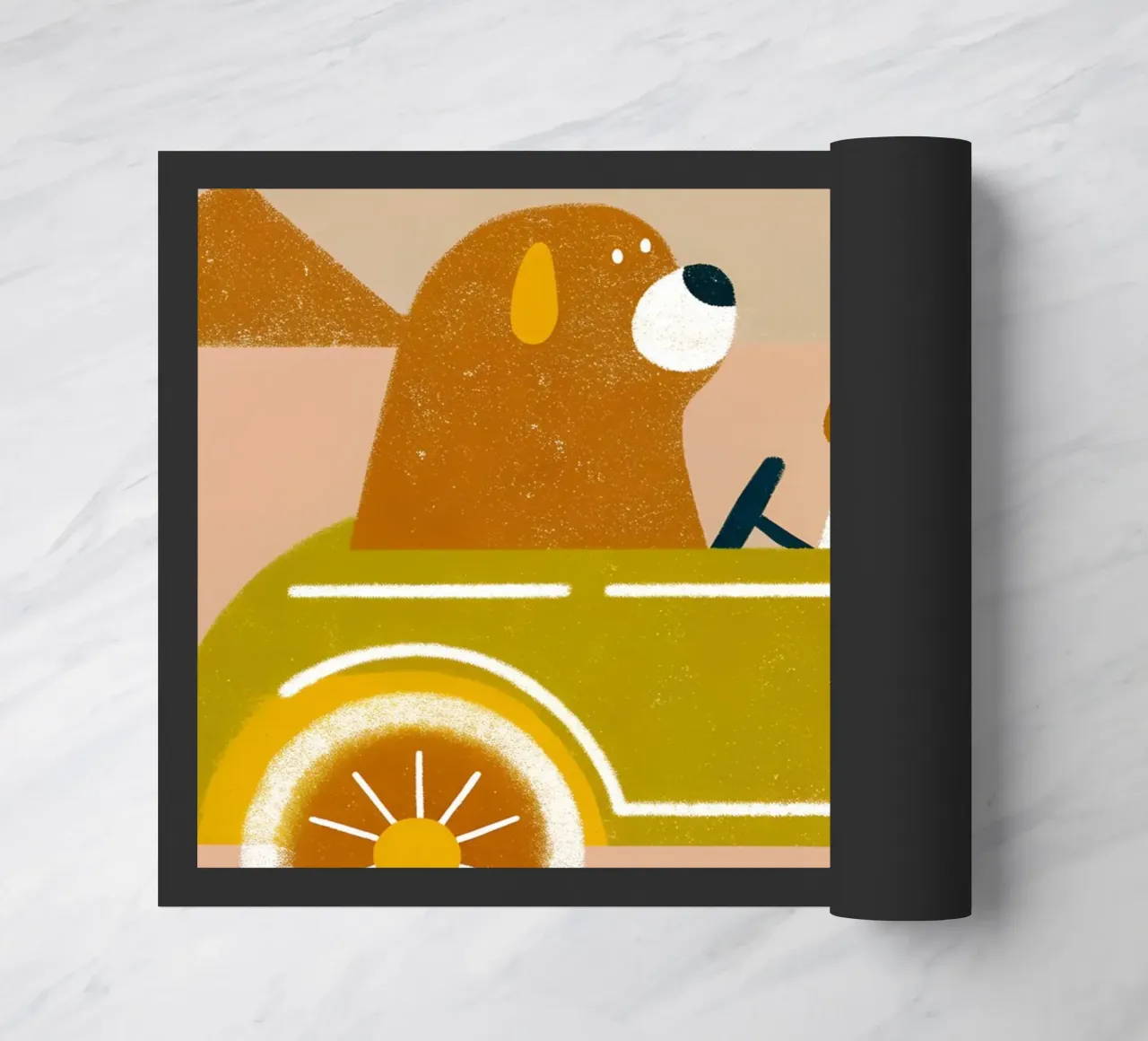 Auto con orso e cane zerbino da THE LATEST SHOP