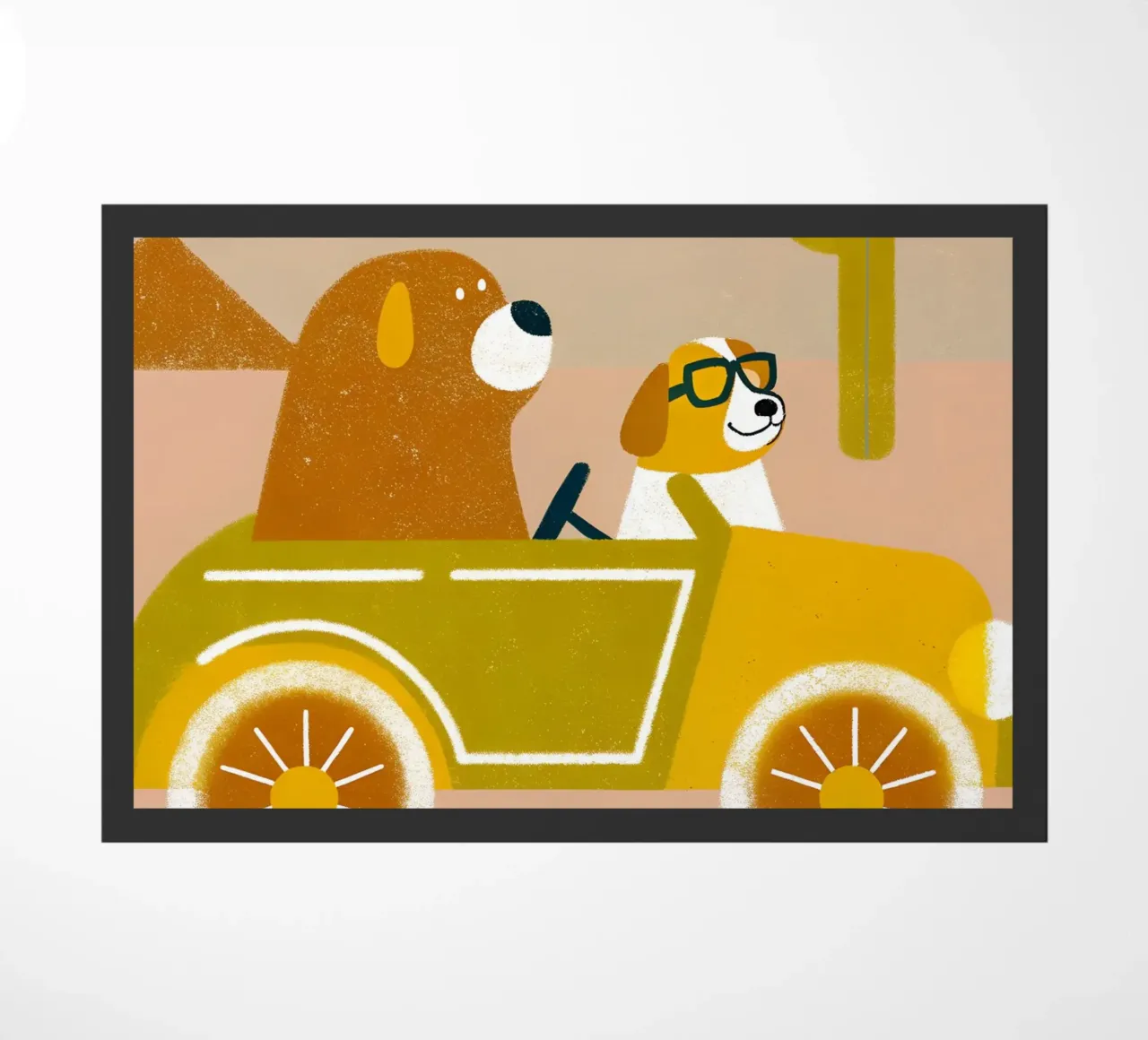 Auto con orso e cane zerbino da THE LATEST SHOP