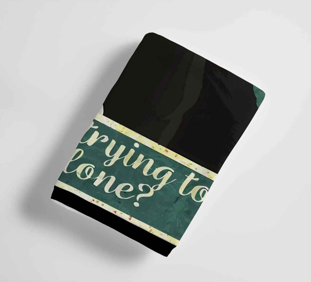 cat humor quote text eyes black and white cat whiskers towel by Daniel Medina