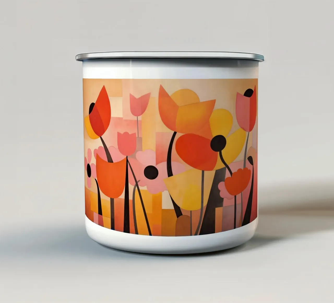 Fiori astratti tazza in smalto da Imagine