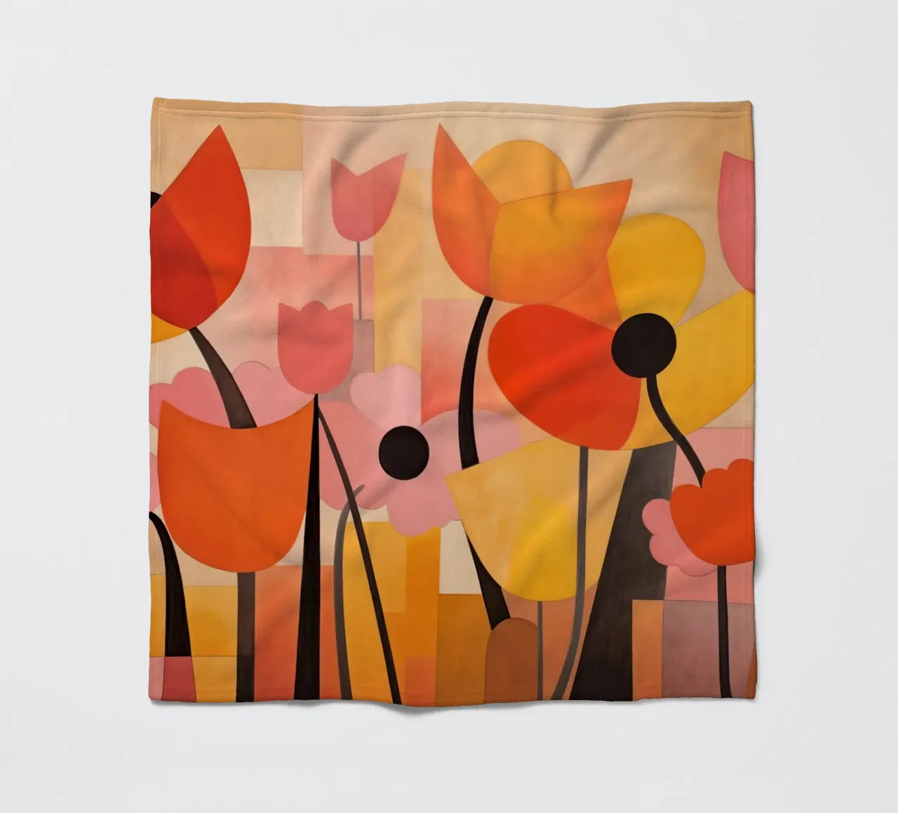Abstract flowers fleece blanket by Imagine
