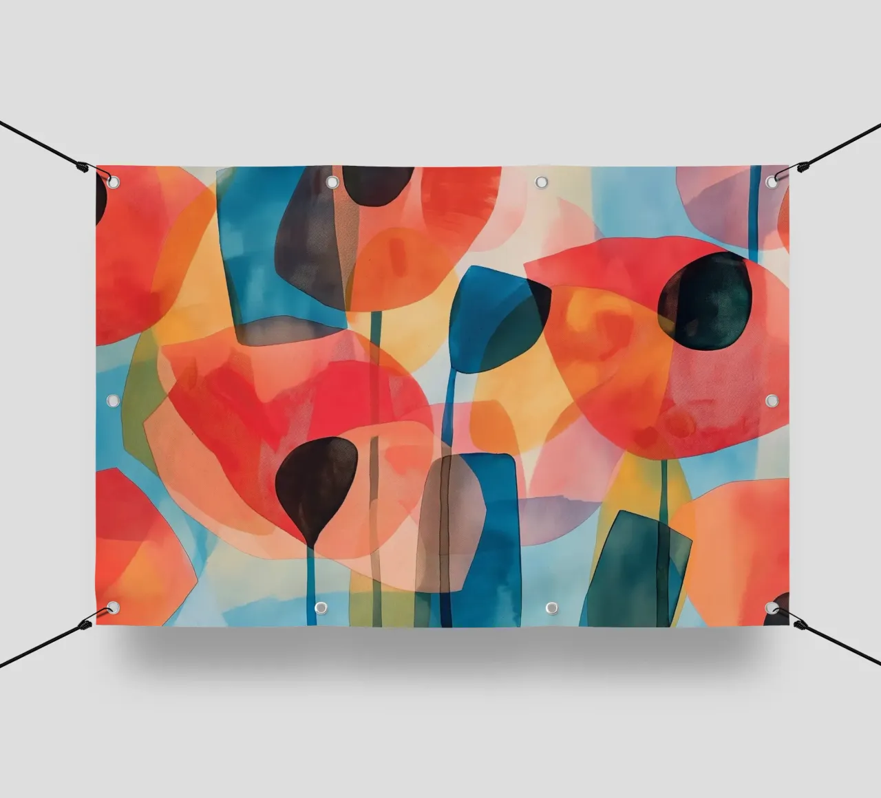 Papaveri astratti telo in pvc da Imagine