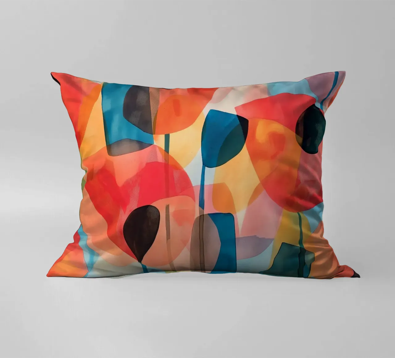 Coquelicots abstraits coussin de Imagine
