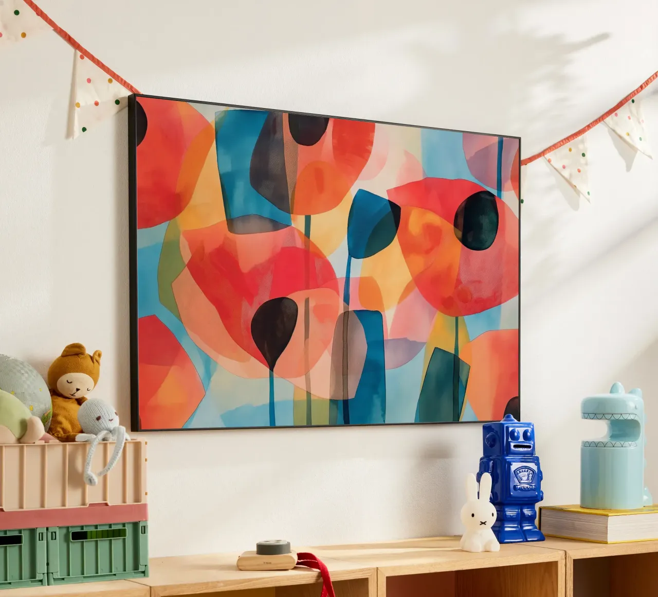 Abstract poppies forex plate by Imagine