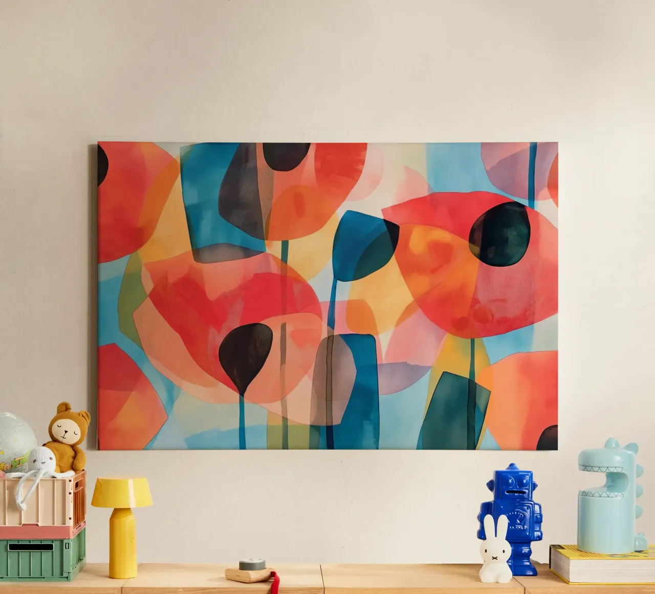 Abstract poppies canvas by Imagine