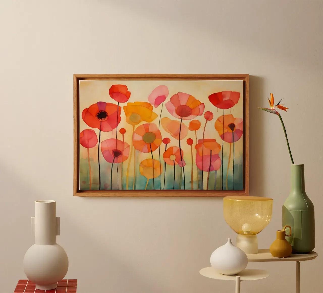 Klaprozen abstract canvas by Imagine