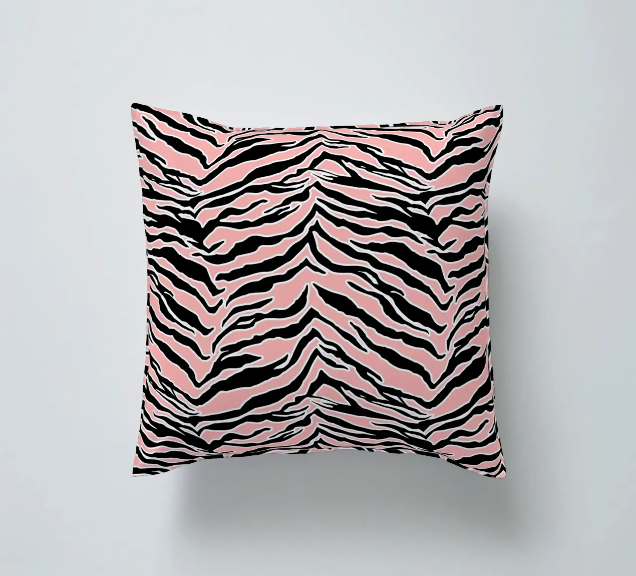 Tiger Print Blush Peach decorative cushion by SilverPegasus