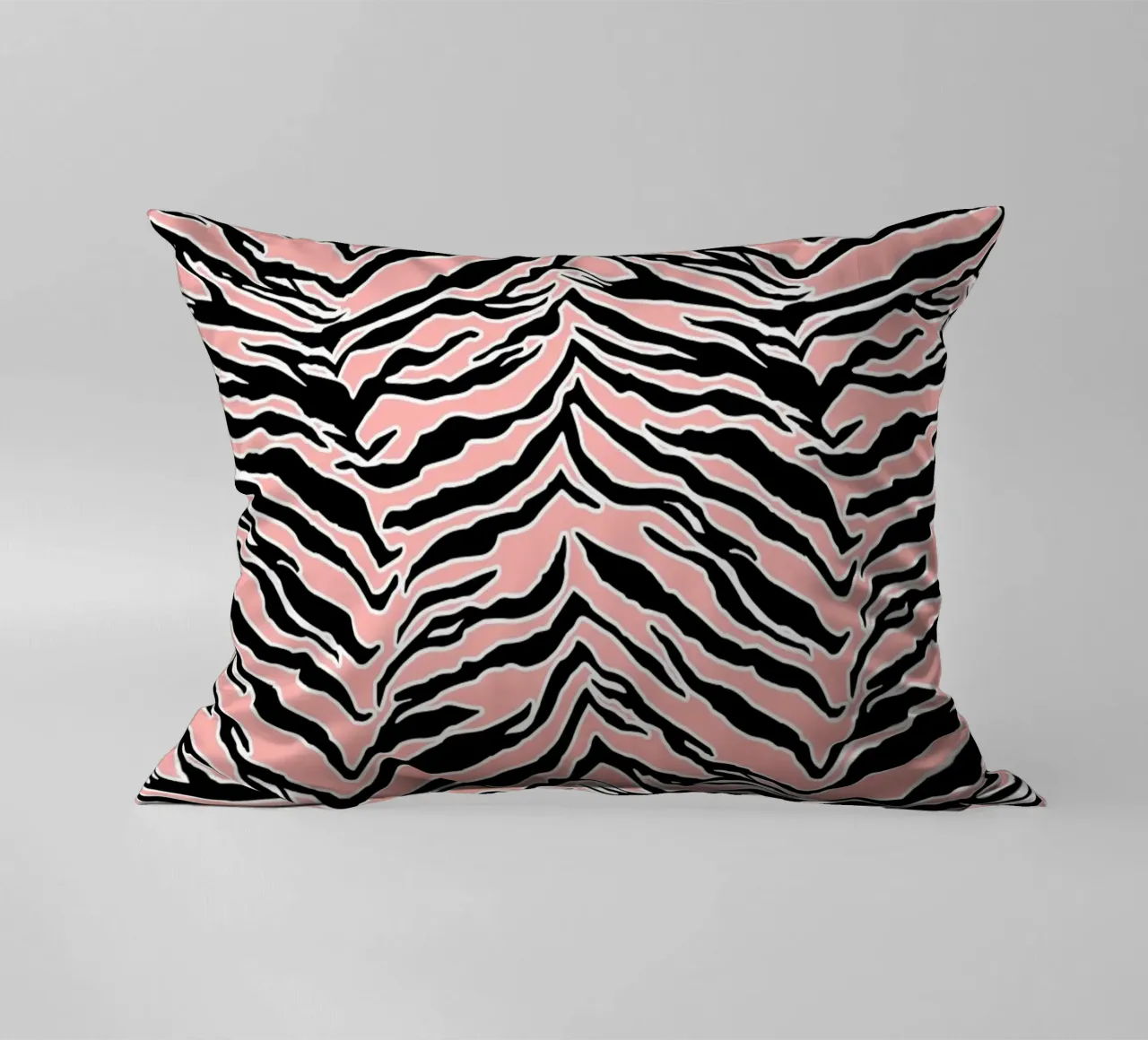 Tiger Print Blush Peach decorative cushion by SilverPegasus