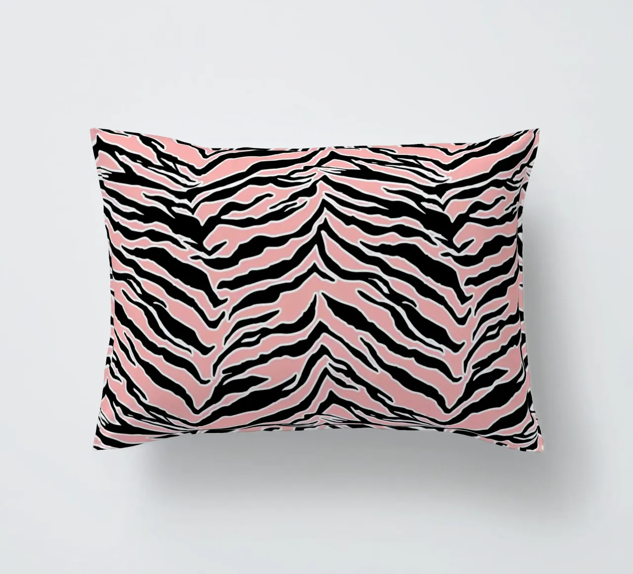 Tiger Print Blush Peach decorative cushion by SilverPegasus