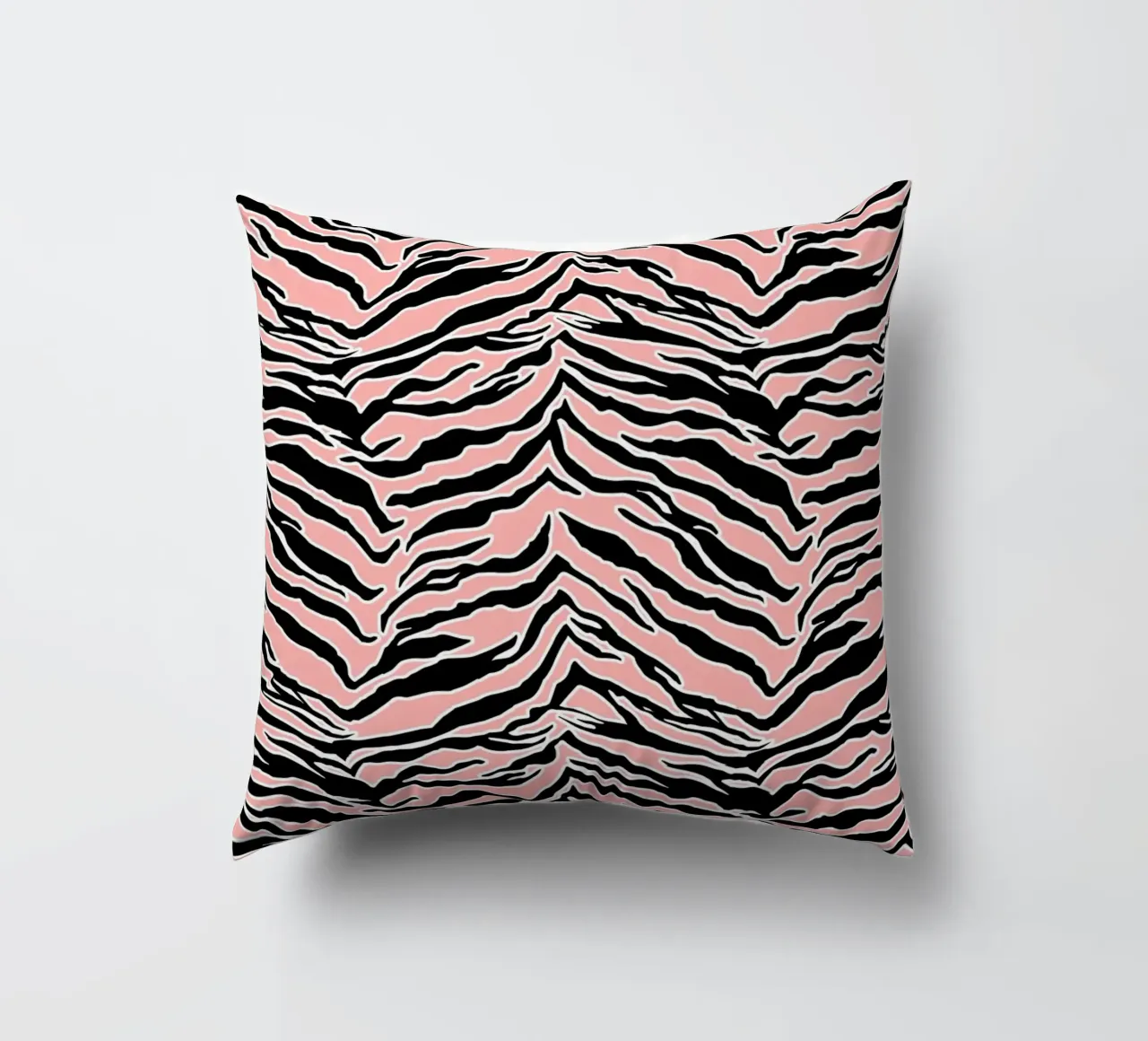 Tiger Print Blush Peach decorative cushion by SilverPegasus