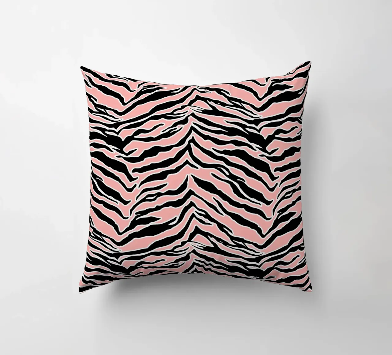 Tiger Print Blush Peach decorative cushion by SilverPegasus