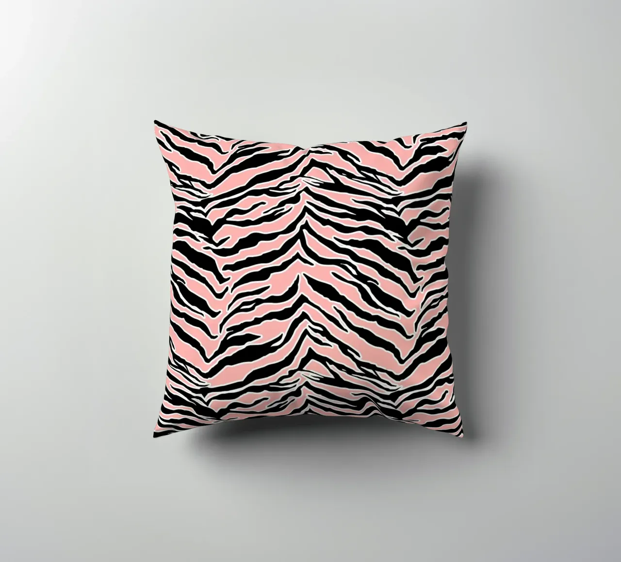 Tiger Print Blush Peach decorative cushion by SilverPegasus