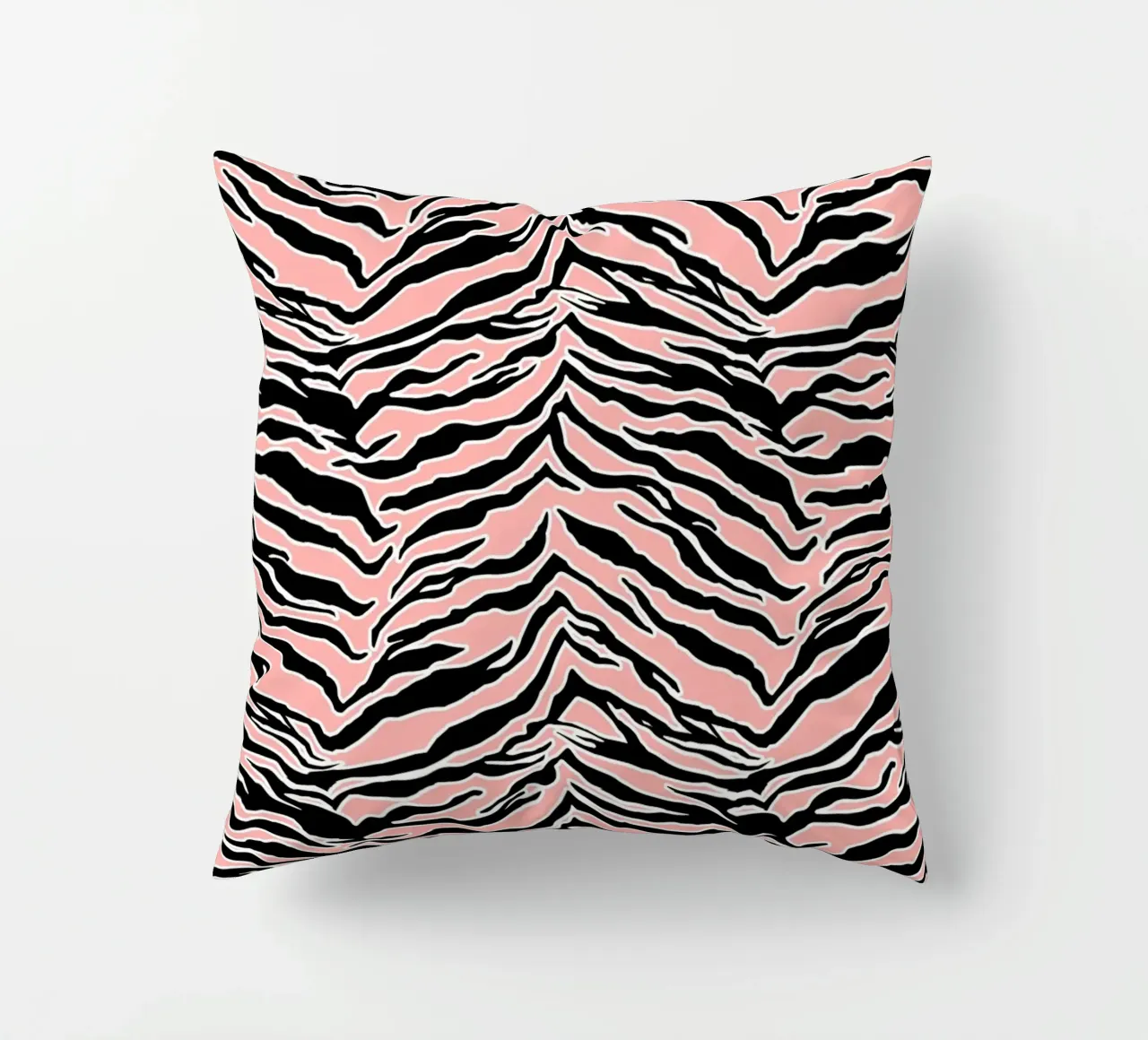 Tiger Print Blush Peach decorative cushion by SilverPegasus