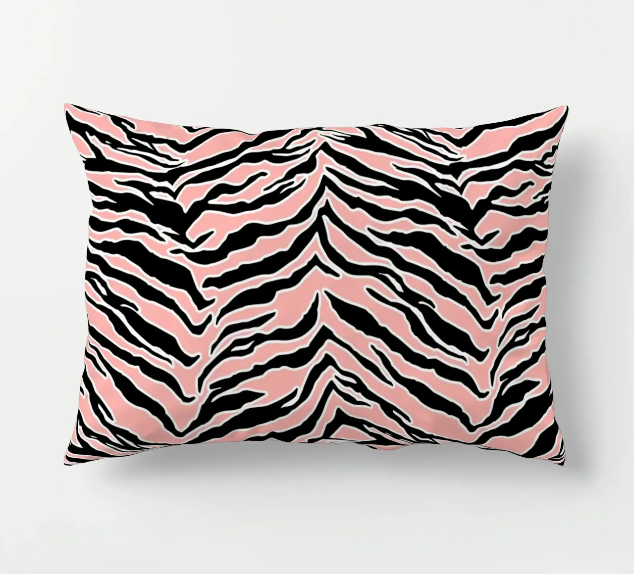 Tiger Print Blush Peach decorative cushion by SilverPegasus