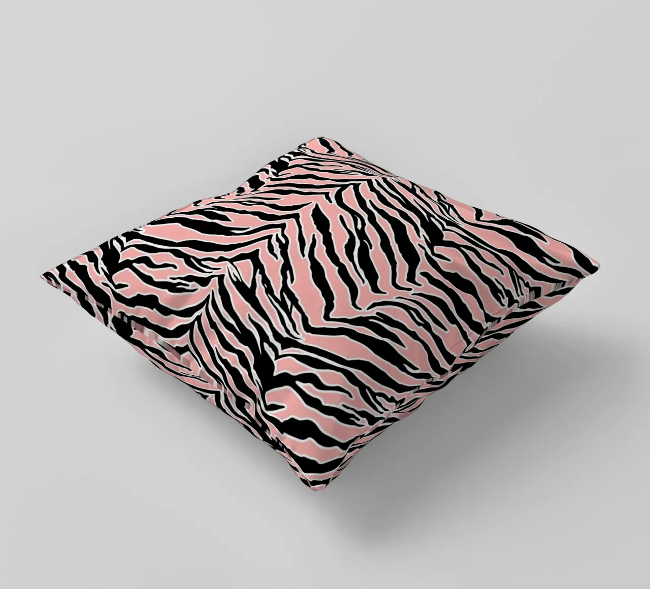 Tiger Print Blush Peach decorative cushion by SilverPegasus