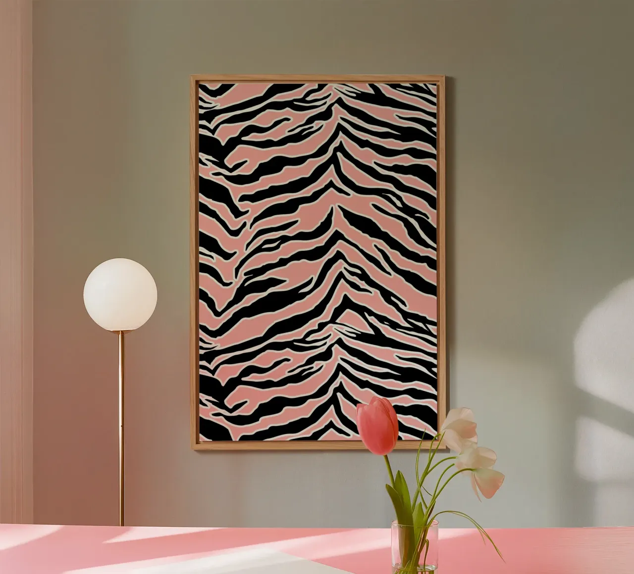Tiger Print Blush Peach aluminio dibond de SilverPegasus