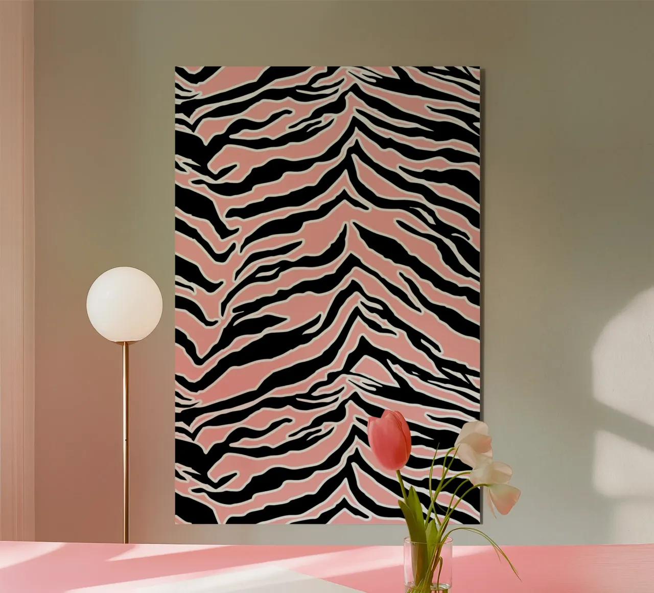 Tiger Print Blush Peach aluminio dibond de SilverPegasus
