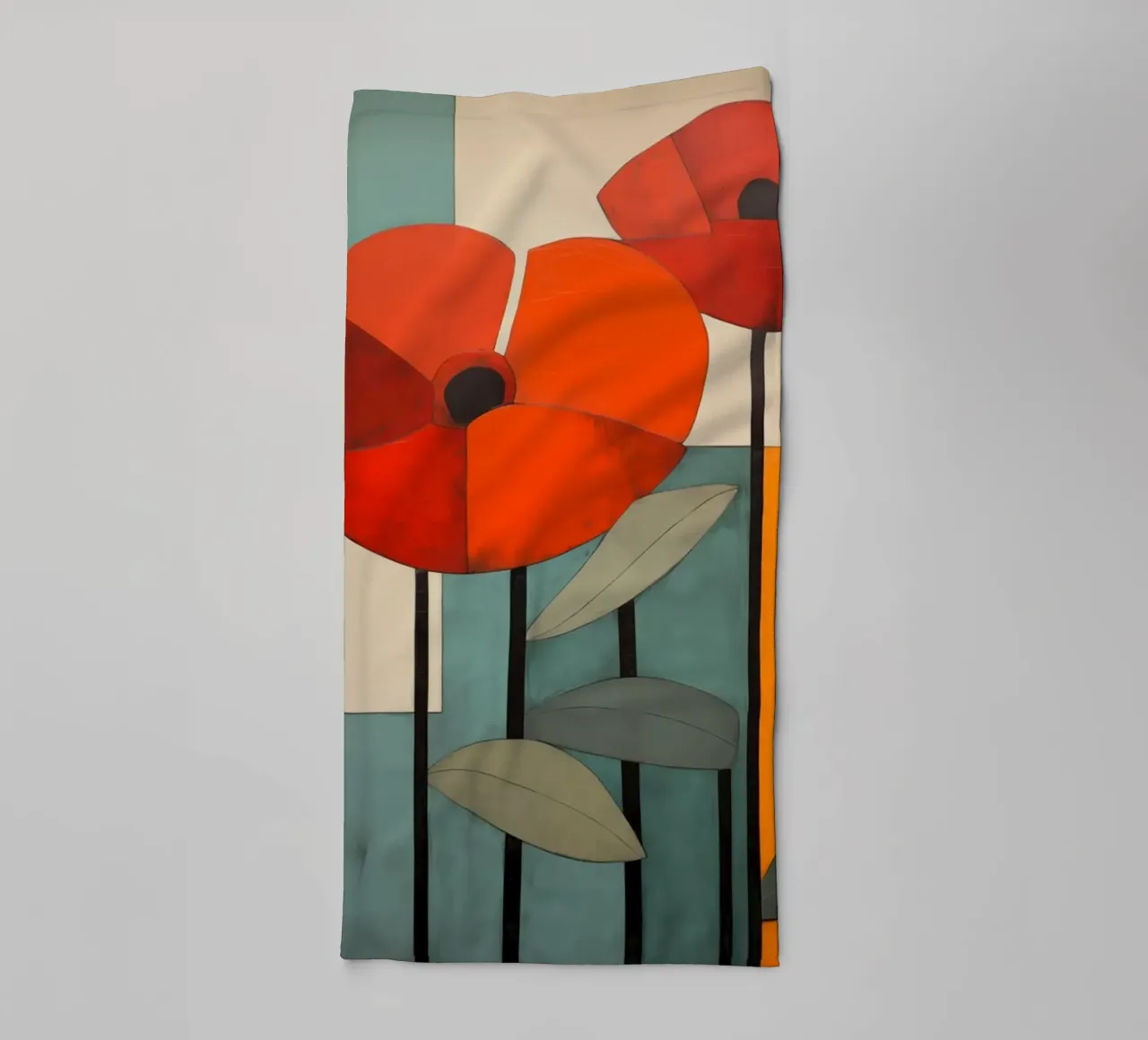 Abstract poppies towel by Imagine