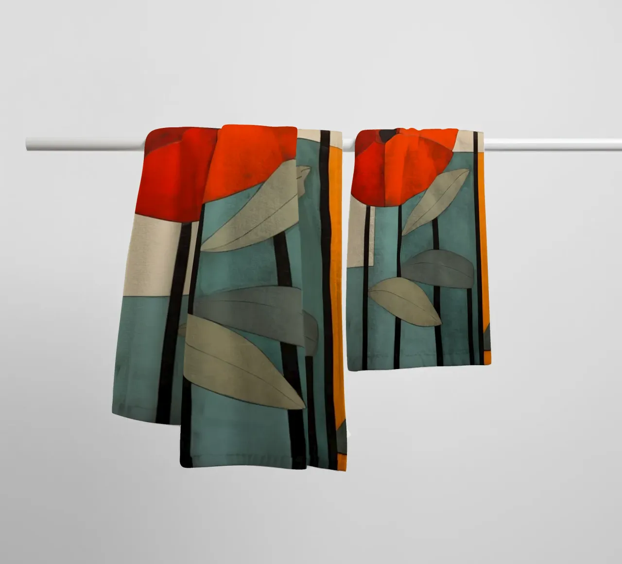 Abstract poppies towel by Imagine