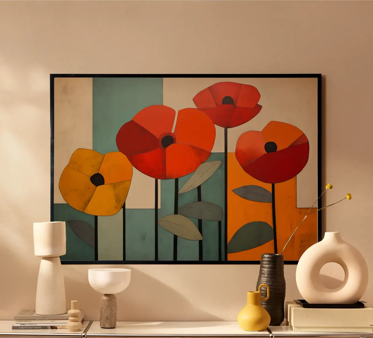 Abstract poppies poster by Imagine