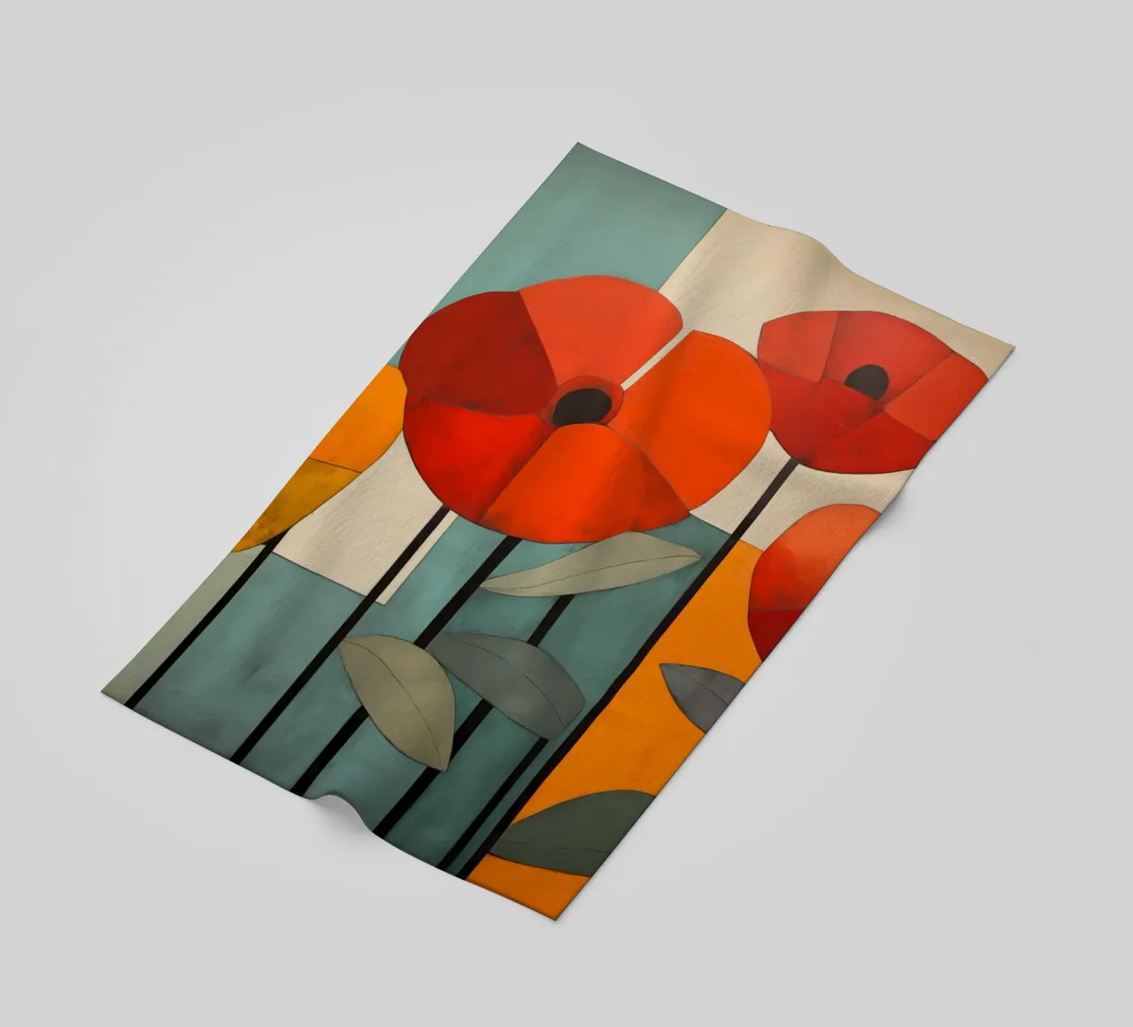 Abstrakte Mohnblumen Strandtuch von Imagine