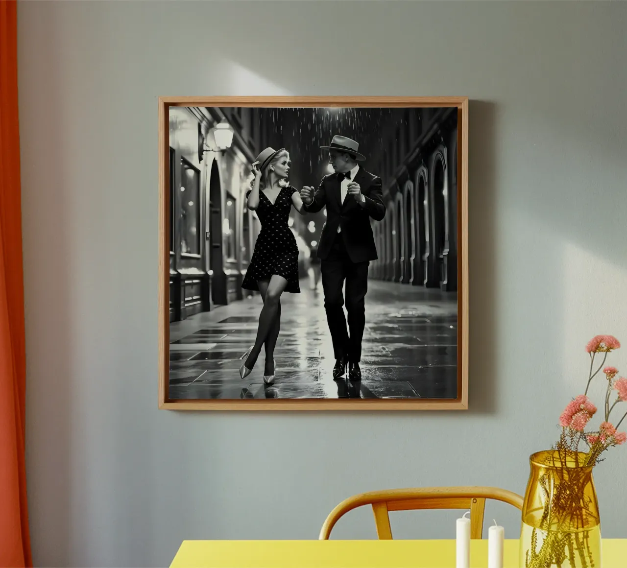 Dancing in the rain canvas with Floater frame by Anita's Dream