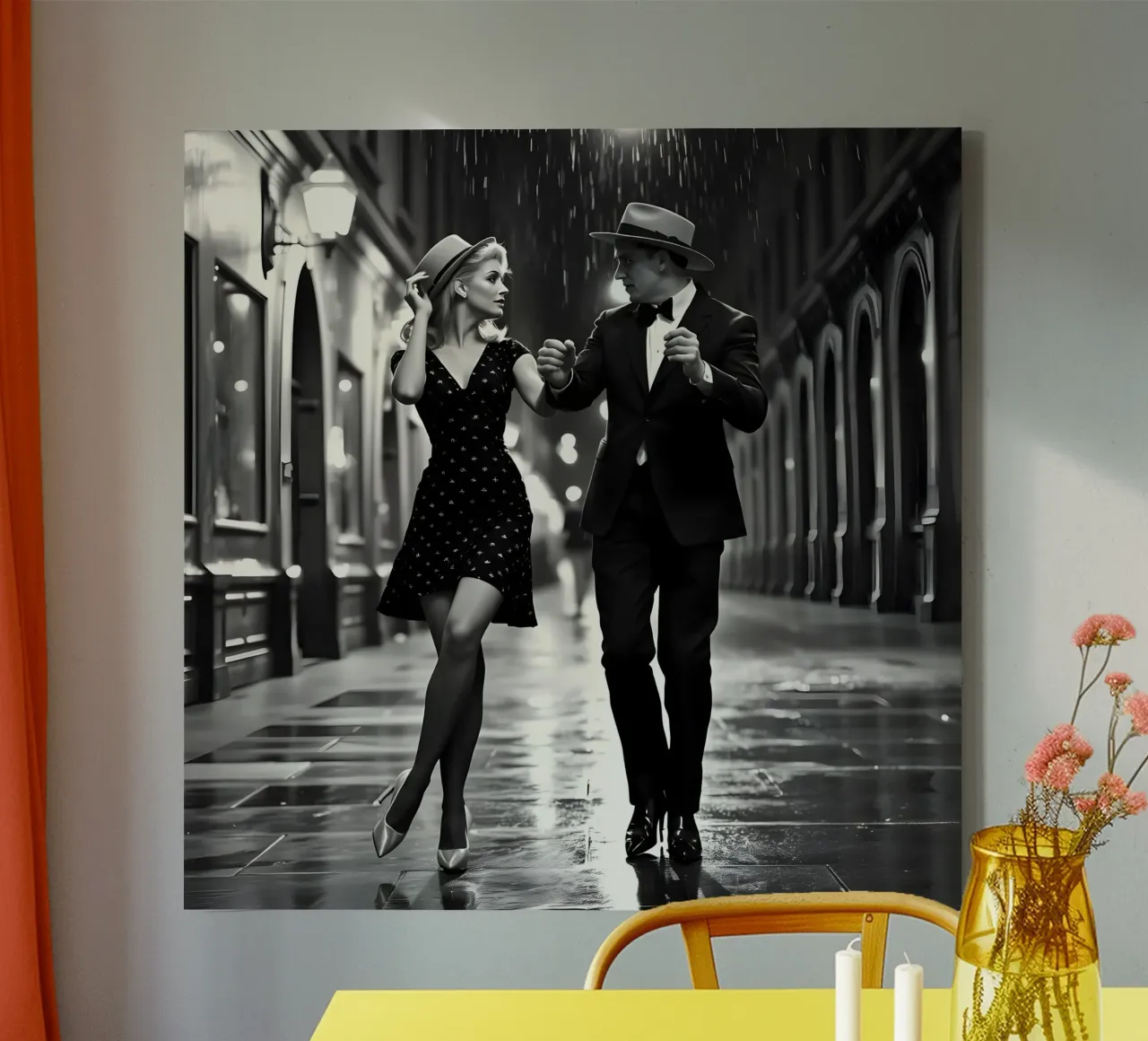 Dancing in the rain canvas with Floater frame by Anita's Dream