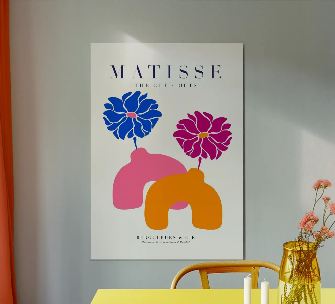 matisse ritagliare il fiore poster con telaio in plastica da Luke Yaeger