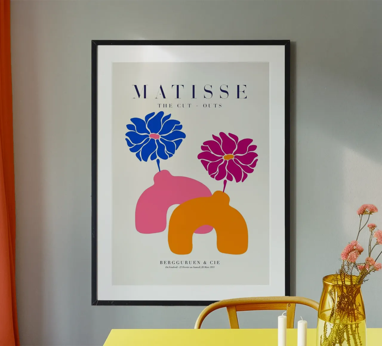 matisse ritagliare il fiore poster con telaio in plastica da Luke Yaeger