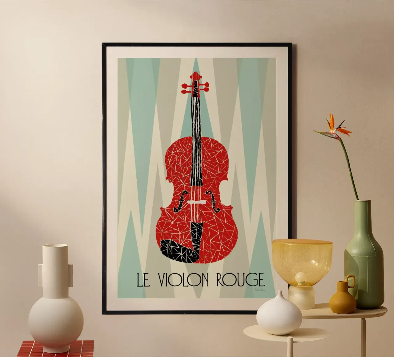 Violon Rouge poster con telaio in plastica da Prelude Posters