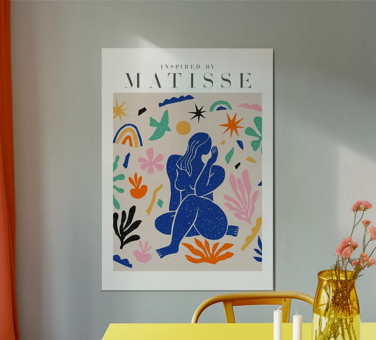 figura blu forme astratte poster con telaio in alluminio da Luke Yaeger