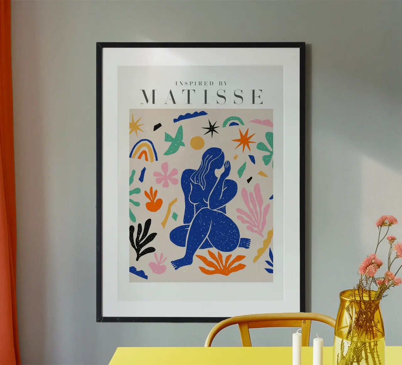 figura blu forme astratte poster con telaio in alluminio da Luke Yaeger