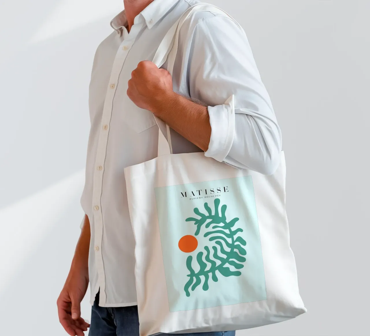 forme astratte borsa in juta da Luke Yaeger